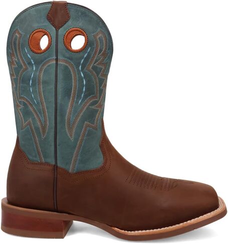 Dan Post Boots Mens Leighton Embroidered Square Toe Casual Boots Mid Calf - Blue, Brown in Saudi Arabia