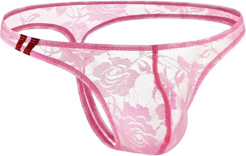 Men Thong Underwaer Sissy Panties Sexy Lace See-Through Floral Femboy Panty Low Rise Mesh Lingerie in Kuwait