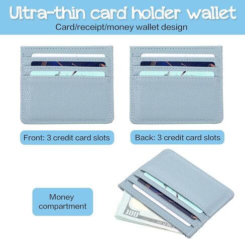 Credit Card Holder for Women, Credit Card Wallet Slim Wallet Small Cards Holder Wallets Rfid Blocking Minimalist Cards Holders Case Thin Front Pocket Small Wallets for Men Light Blue in Saudi Arabia