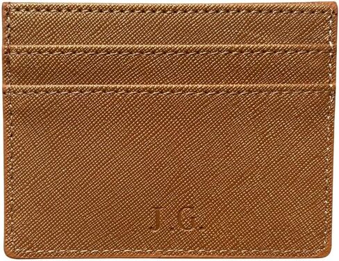 Personalized Cardholder Wallet – Custom Embossed Credit Card Holder with Initials, Name, Monogram – Slim Wallet with 5 Pockets for IDs and Bank Cards, Gift Idea for Him and Her in Kuwait