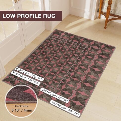 سجادة كرسي Tydle للأرضيات الصلبة، سجادة كرسي مقاس 91.44 سم × 121.96 سم للأرضيات الصلبة، وواقي للأرضيات الصلبة غير قابل للانزلاق، سجادة كمبيوتر تحت المكتب للمكتب المنزلي (أسود وأحمر) in Kuwait