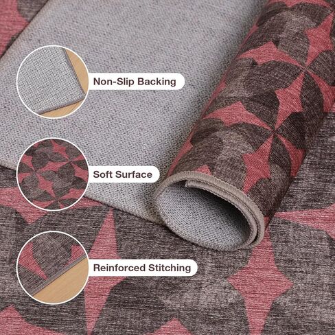 سجادة كرسي Tydle للأرضيات الصلبة، سجادة كرسي مقاس 91.44 سم × 121.96 سم للأرضيات الصلبة، وواقي للأرضيات الصلبة غير قابل للانزلاق، سجادة كمبيوتر تحت المكتب للمكتب المنزلي (أسود وأحمر) in Kuwait