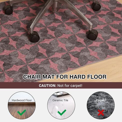 سجادة كرسي Tydle للأرضيات الصلبة، سجادة كرسي مقاس 91.44 سم × 121.96 سم للأرضيات الصلبة، وواقي للأرضيات الصلبة غير قابل للانزلاق، سجادة كمبيوتر تحت المكتب للمكتب المنزلي (أسود وأحمر) in Kuwait