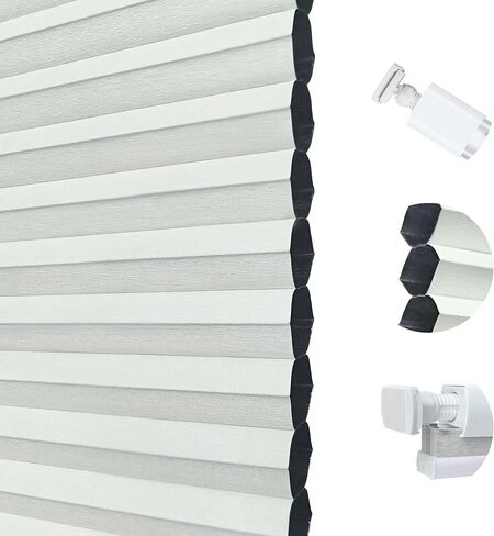 No Tools No Drill Cordless Cellular Blinds for Indoor Windows, Blackout Light Blocking Honeycomb Window Shades Pull Down Window Blinds for Home, White, 30" W x 72" H in Saudi Arabia