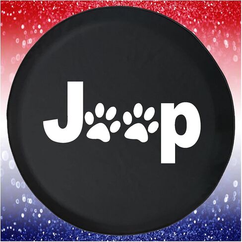 Dogs and Paw Black Spare Tire Cover 32-33 Inch for Jeep Wrangler JL RV SUV Camper Trailer - Waterproof Dustproof UV Resistant with Backup Camera Hole in Kuwait