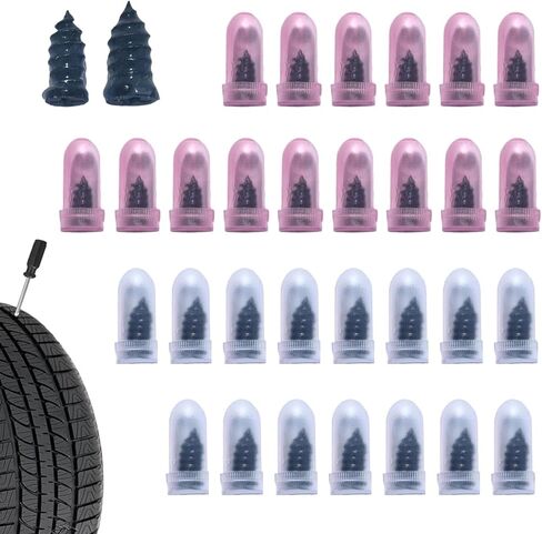 60 قطعة من المسامير المطاطية لإصلاح الإطارات، مجموعات إصلاح الإطارات المطاطية، سدادات لولبية للإطارات الحلزونية، أداة خدمة ذاتية عالمية لإصلاح ثقب إطارات السيارات والدراجات النارية (أسود) in Saudi Arabia