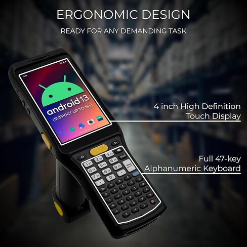 Chainway C63 قارئ باركود لاسلكي يعمل بنظام Android بقبضة مسدس 2D/1D/QR | ماسح ضوئي زيبرا 2FT، 40FT، أو 100FT | أندرويد 13 (دعم حتى 16+) | IP67 وعرة | واي فاي، إن إف سي، بي تي، جي بي إس | لمسح المخزون in Kuwait