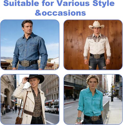 Western Cowboy Belt Buckle for Men Women, Western Vintage Cowgirl Rodeo Longhorn Bull Belts Buckles, Leather Belt for Jeans in Saudi Arabia