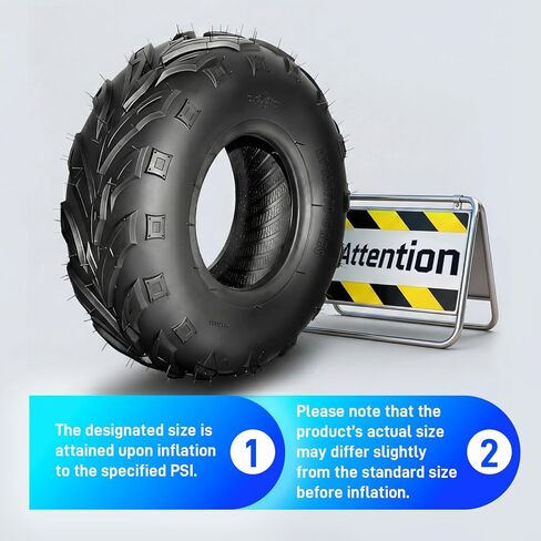 إطارات TRIBLE SIX 145/70-6 Go Kart، 4 إطارات دراجة صغيرة PR ATV Street 145/70-6 (14x6-6) لمسار الطين الرملي، اتجاهي، بدون أنبوب (عبوة من قطعتين) in Kuwait