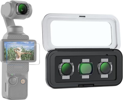 NEEWER ND Filter Set Compatible with DJI Osmo Nano (ND8/16/32), Screw On Action Camera Lens Neutral Density Filter Multicoated Optical Glass Photography Accessories with Screen Protector, 3 Packs in Saudi Arabia