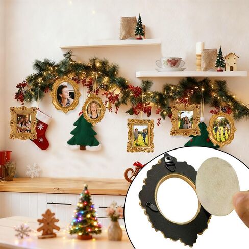 4 Pcs Magnetic Picture Frames for Refrigerator, Magnetic Frames for Refrigerator, Vintage Resin With Hooks and Rope Bohemia DIY Picture Frames for Galley, Fridge, Photo Display Christmas Decor in Saudi Arabia