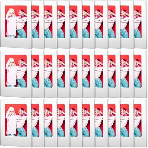 30 Pack Mini Magnetic Picture Frames 2 x 3 Inch Picture Frames Small Table Pictures Holder Compatible with Polaroid Fujifilm Instax Film Photos for Fridge Table Locker Whiteboard (White in Saudi Arabia