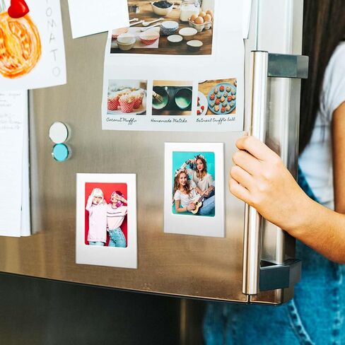 30 Pack Mini Magnetic Picture Frames 2 x 3 Inch Picture Frames Small Table Pictures Holder Compatible with Polaroid Fujifilm Instax Film Photos for Fridge Table Locker Whiteboard (White in Saudi Arabia