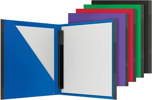 Oxford Plastic Portfolio 5 Pack, Durable Poly Report Cover, Easy Snap Fasteners, Anti-Tear Edges, Letter Size, Purple, Red, Blue, Green, Black (89330) in Saudi Arabia