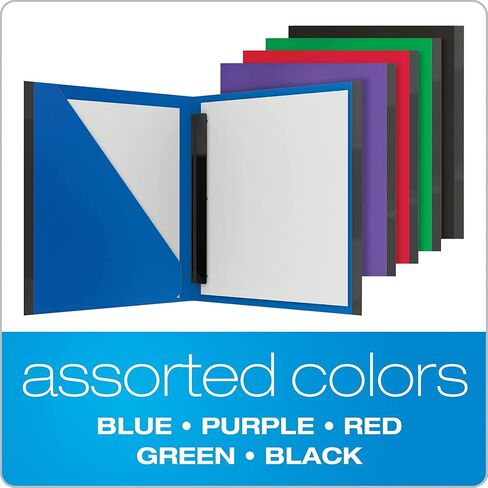 Oxford Plastic Portfolio 5 Pack, Durable Poly Report Cover, Easy Snap Fasteners, Anti-Tear Edges, Letter Size, Purple, Red, Blue, Green, Black (89330) in Saudi Arabia