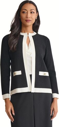 Kasper Women's Waffle Knit Cardigan Sweater in Saudi Arabia
