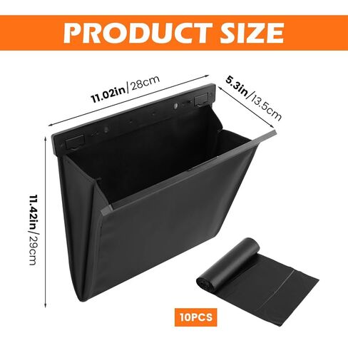 Car Trash Bag, Foldable Car Garbage Can Bin and Storage Bag Hanging Ca-r Trash Bag for Front Back Seat Multi-Purpose Suspended for Sedans, SUVs & Trucks(Color:Leather) in Saudi Arabia