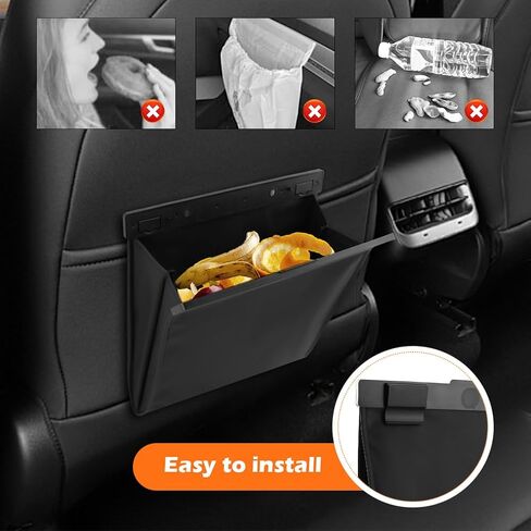 Car Trash Bag, Foldable Car Garbage Can Bin and Storage Bag Hanging Ca-r Trash Bag for Front Back Seat Multi-Purpose Suspended for Sedans, SUVs & Trucks(Color:Leather) in Saudi Arabia