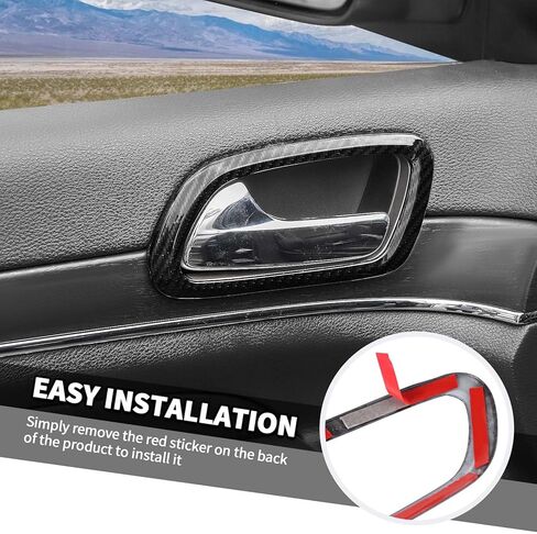 Jimen Fit for Jeep Grand Cherokee 2011-2020, 6PCS Center Console Dash Side AC Vent Cover & Inner Door Handle Bowl Trim Frame in Saudi Arabia