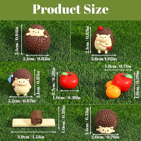 7Pcs Hedgehog Car Dashboard Decor, Car Dash Decor Rearview Mirror Ornament for Women Girls Aesthetic Hedgehog Figurines Rearview Mirror Ornament Anime Decors for Home Garden Office in Saudi Arabia