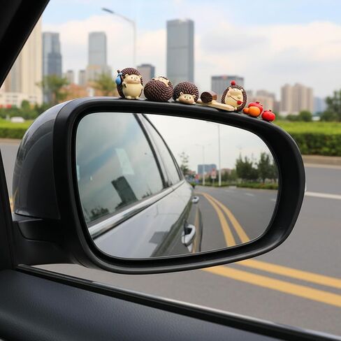 7Pcs Hedgehog Car Dashboard Decor, Car Dash Decor Rearview Mirror Ornament for Women Girls Aesthetic Hedgehog Figurines Rearview Mirror Ornament Anime Decors for Home Garden Office in Saudi Arabia