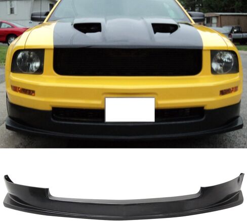 الشفة الأمامية الممتصة للصدمات متوافقة مع 2005-2009 Ford Mustang V6، نمط رياضي أسود من البولي يوريثان لتشطيب الشفاه الأمامي تحت الذقن إضافة إلى بواسطة IKON MOTORSPORTS، 2006 2007 2008 in Kuwait