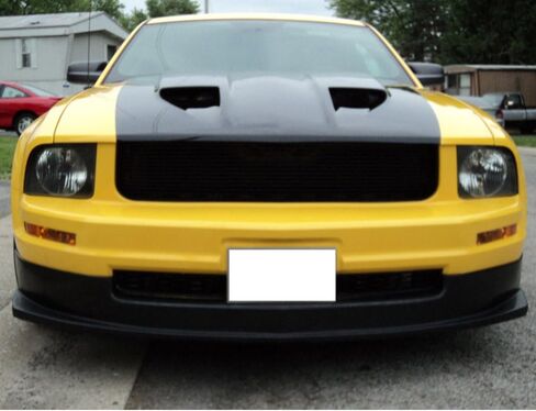 الشفة الأمامية الممتصة للصدمات متوافقة مع 2005-2009 Ford Mustang V6، نمط رياضي أسود من البولي يوريثان لتشطيب الشفاه الأمامي تحت الذقن إضافة إلى بواسطة IKON MOTORSPORTS، 2006 2007 2008 in Kuwait