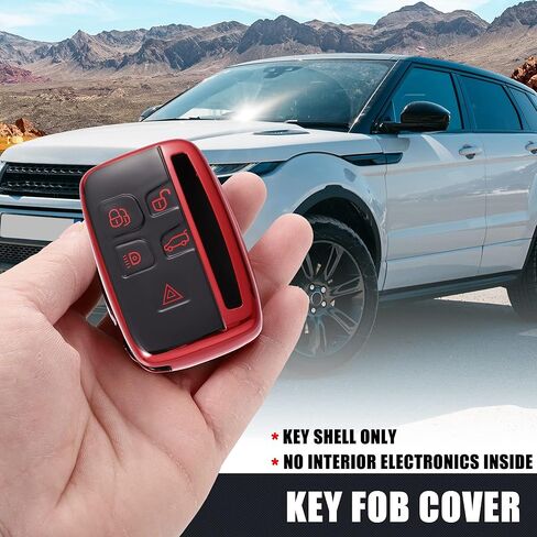 غطاء مفتاح السيارة X AUTOHAUX 5 أزرار عن بعد، أحمر لسيارة رينج روفر إيفوك فيلار ديسكفري LR4 لسيارة لاند روفر سبورت لجاكوار XF XJ XE F-PACE F-Type in Kuwait