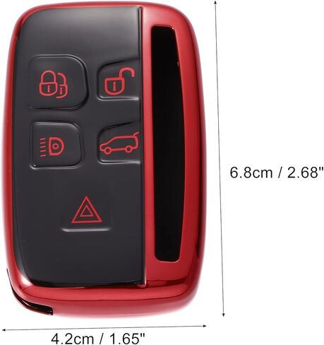 غطاء مفتاح السيارة X AUTOHAUX 5 أزرار عن بعد، أحمر لسيارة رينج روفر إيفوك فيلار ديسكفري LR4 لسيارة لاند روفر سبورت لجاكوار XF XJ XE F-PACE F-Type in Kuwait