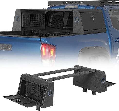 صندوق أدوات سرير الشاحنة Hooke Road Topsider لسيارة Jeep Gladiator JT، Toyota Tacoma، Tundra، Ford F-150، Ranger، Ram 1500، Silverado 1500، Colorado، Sierra 1500، Canyon - صندوق تخزين عالي التحمل قابل للقفل in Saudi Arabia
