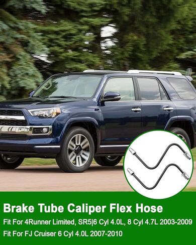 1 Pair Right and Left Front Brake Tube Caliper to Flex Hose Fit for Toyota 4Runner 2003-2009 FJ Cruiser 2007-2010 Replace 47314-35320 47316-35280 in Saudi Arabia