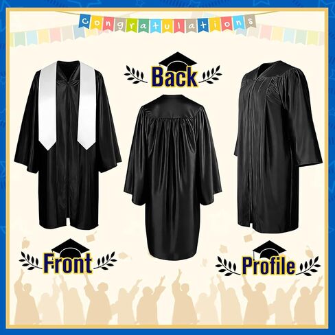 10 Set Kindergarten Graduation Gown Grad Cap Set, 2026 Nursery Graduation Outfit with Gown Cap Tassel and Stole for Kids in Kuwait