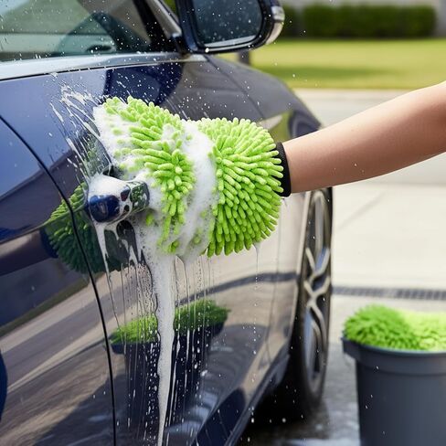 Car Wash Microfiber Cloth Ultra Water Absorption Chenille Car Cleaning Glove Towel Automotive Washing Care Tools 22 * 15 * 3cm in Saudi Arabia