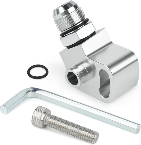 1JZ 2JZ Power Steering Pump Suction Port Swivel Offset Fitting 10AN Male Adapter 1JZ/2JZ Hose Relocation Aluminum Silver in Saudi Arabia