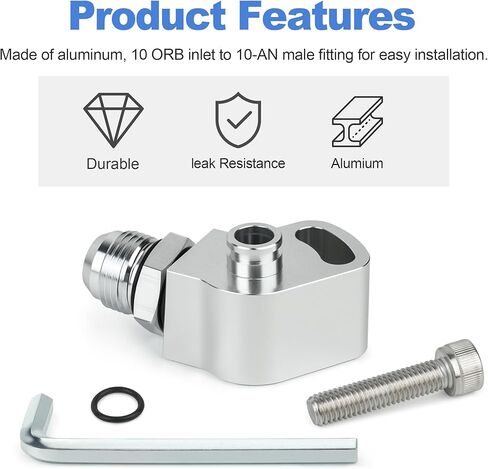 1JZ 2JZ Power Steering Pump Suction Port Swivel Offset Fitting 10AN Male Adapter 1JZ/2JZ Hose Relocation Aluminum Silver in Saudi Arabia