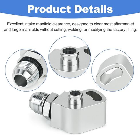 1JZ 2JZ Power Steering Pump Suction Port Swivel Offset Fitting 10AN Male Adapter 1JZ/2JZ Hose Relocation Aluminum Silver in Saudi Arabia