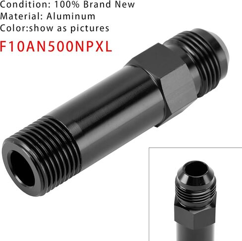 ماد هورنتس مستقيم -10AN مضيئة ذكر إلى 1/2 "NPT تفتق الأنابيب توربو استنزاف محول المناسب F10AN500NPXL in Kuwait