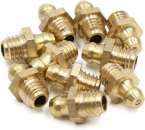 uxcell 10pcs M8 x 1.25 Thread Brass Straight Grease Nipple Fitting for Car in Saudi Arabia