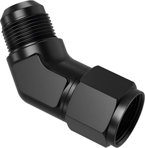 45 درجة 10AN أنثى إلى 10AN ذكر مضيئة الكوع قطب تركيب محول مقرنة، الألومنيوم الصلب عرافة بأكسيد موصل أسود in Kuwait