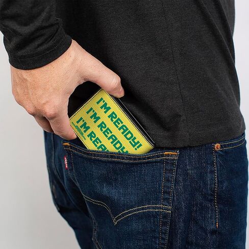 Buckle-Down SpongeBob SquarePants Wallet, Bifold, SpongeBob SquarePants Im Ready Face Close Up Yellow Green, Vegan Leather in Saudi Arabia