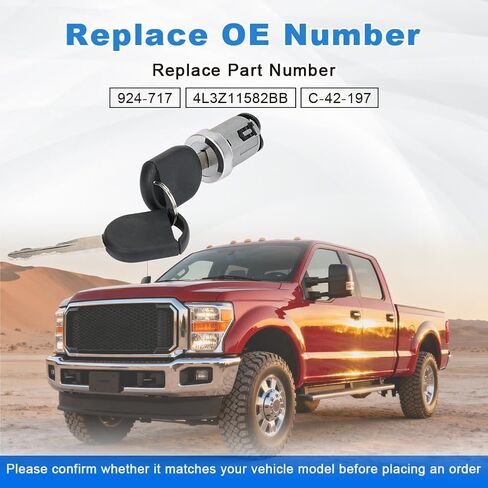 Ignition Switch Lock Cylinder with 2 Transponder Chip Keys Compatible with Ford F150 F250 F350 Escape Explorer Lincoln Mercury Mariner Mazda Replacement for 924-717 4L3Z11582BB in Saudi Arabia