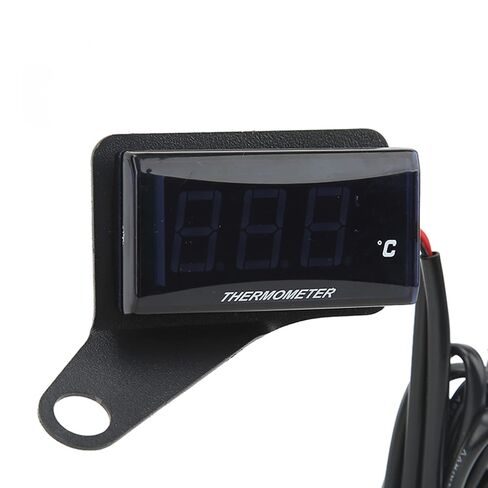 Universal Motorcycle Water Temperature Gauge Digital LCD Screen Slim Design Accurate Monitoring 0 120℃ Range with Alarm for 12V Motorbike ABS Material 57x29x13mm (Blue Backlight) in Kuwait