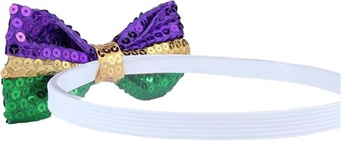 Needzo Mardi Gras Sequin Bowties, Purple, Green, and Gold Tone Stripes, Festive Party Accessories, One Size (Pack of 2) in Saudi Arabia
