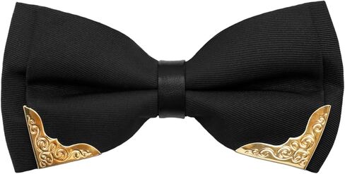 Bow Ties For Men, Adjustable Pre-Tied Mens Bowtie Metal Gold Bowties for Tuxedos Wedding Party Prom Business in Saudi Arabia