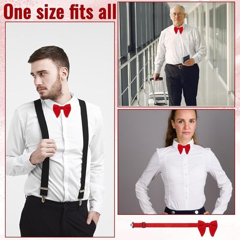 Velvet Bow Ties for Men, Red Adjustable Bowtie Formal Solid Pre-Tie Bowtie Tuxedo Bowties Adjustable Neck Bowties for Tuxedo Wedding Party Banquet in Saudi Arabia