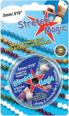 خرز سحري قابل للتمدد وسلك مجوهرات .5 مم 10 أمتار/العبوة- أسود in Kuwait