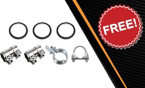 مجموعة أنابيب عادم كاتم الصوت متوافقة مع 2010-2016 Toyota Tundra 4.6L | تناسب مباشر | العادم الشمالي الشرقي | يتضمن حشية وأكمام ومشبك مجانًا | قطع غيار السيارات in Kuwait