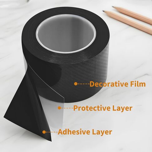 Car Door Sill Protector, 2.76 Inch x 33 Ft 5D Carbon Fiber Door Sill Tape with Anti-Collision for Front and Rear Bumper, Door Sill Scratch Protection Universal for Most Vehicles in Saudi Arabia