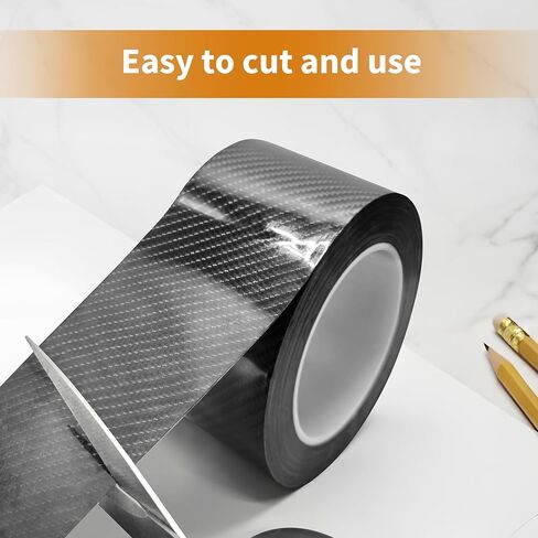 Car Door Sill Protector, 2.76 Inch x 33 Ft 5D Carbon Fiber Door Sill Tape with Anti-Collision for Front and Rear Bumper, Door Sill Scratch Protection Universal for Most Vehicles in Saudi Arabia