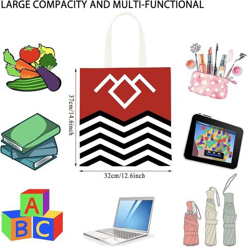 WCGXKO TV Show Inspired Red Black & White Welcome To T Peaks Tote Bag (T Peaks tote) in Saudi Arabia